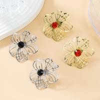 Zinc Alloy Rhinestone Stud Earring, with acrylic rhinestone, Flower, fashion jewelry & for woman 