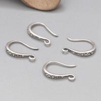 Sterling Silver Hook Earwire, 925 Sterling Silver, Antique finish, DIY, original color, 14mm 