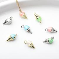 Zinc Alloy Enamel Pendants, Ice Cream, plated, DIY 