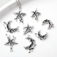 Zinc Alloy Enamel Pendants, plated, DIY silver color 