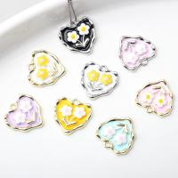 Zinc Alloy Enamel Pendants, Heart, plated, DIY 