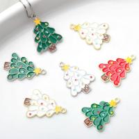 Zinc Alloy Christmas Pendants, Christmas Tree, plated, DIY & enamel 