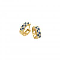 Cubic Zirconia Micro Pave Brass Earring, plated, micro pave cubic zirconia & for woman & enamel 