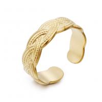 Anillo de dedo de acero Titanium de, Partículas de acero, 18K chapado en oro, ajustable & diferentes estilos para la opción & para mujer, tamaño:6-8, Vendido por UD