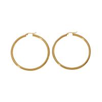 Stainless Steel Hoop Earring, 304 Stainless Steel, 18K gold plated, fashion jewelry & for woman, golden 