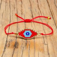 Evil Eye Jewelry Bracelet, Seedbead, with Knot Cord, Adjustable & fashion jewelry & for woman Approx 28 cm 