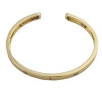 Brass Cuff Bangle, gold color plated, fashion jewelry & for woman, golden, thickness 5.5mm [