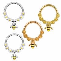 Bijoux de Piercing nez en acier inoxydable, Acier inoxydable 304, avec laiton, abeille, Placage, unisexe & normes différentes pour le choix & émail, plus de couleurs à choisir, Vendu par PC