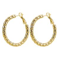 Stainless Steel Hoop Earring, 304 Stainless Steel, Donut, Vacuum Ion Plating, fashion jewelry & for woman 