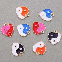 Zinc Alloy Enamel Pendants, Heart, gold color plated, DIY Approx 