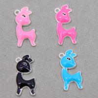 Zinc Alloy Enamel Pendants, Deer, silver color plated, DIY Approx 