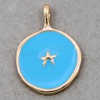 Zinc Alloy Enamel Pendants, gold color plated, DIY Approx 