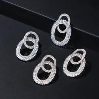 Cubic Zirconia Micro Pave Brass Earring, fashion jewelry & micro pave cubic zirconia & for woman 