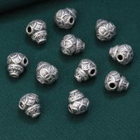 Sterling Silber Vintage Perlen, 925 Sterling Silber, plattiert, DIY, originale Farbe, 8x9mm, verkauft von PC