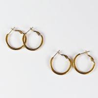 ステンレス　フープ イヤリング, 304ステンレススチール, メッキ, ファッションジュエリー & 女性用, 無色, 20mm, 売り手 ペア