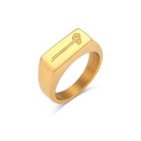 Edelstahl Fingerring, 304 Edelstahl, 18K vergoldet, Modeschmuck & verschiedene Größen vorhanden & für Frau, goldfarben, verkauft von PC