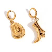 Huggie Hoop Drop Earring, 316L Stainless Steel, 18K gold plated, fashion jewelry & for woman, golden 