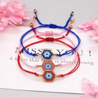 Evil Eye Jewelry Bracelet, Seedbead, with Knot Cord, Polygon, Adjustable & fashion jewelry & Unisex Approx 28 cm 