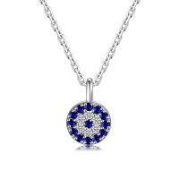 Collier Evil Eye bijoux, Argent sterling 925, avec 2.16inch chaînes de rallonge, bijoux de mode & pavé de micro zircon & pour femme Environ 15.74 pouce, Vendu par PC