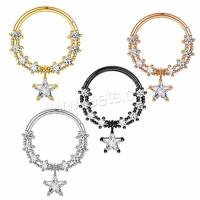 Bijoux de Piercing nez en acier inoxydable, Acier inoxydable 304, avec laiton, étoile, Placage, bijoux de mode & normes différentes pour le choix & pavé de micro zircon & pour femme, plus de couleurs à choisir, Vendu par PC