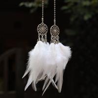 Mode Dreamcatcher, plume, avec Fil de coton & bois & fer & alliage de zinc, Attrapeur de rêves, bijoux de mode, plus de couleurs à choisir, 400mm, Vendu par PC