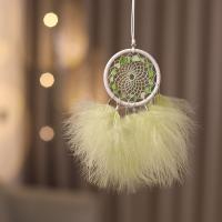 Mode Dreamcatcher, plume, avec Fil de coton & Pierre naturelle, Attrapeur de rêves, bijoux de mode, Jaune Vendu par PC