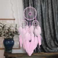 Mode Dreamcatcher, plume, avec Fil de coton & bois & plastique & fer, Attrapeur de rêves, bijoux de mode, violet clair Vendu par PC