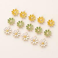 Zinc Alloy Enamel Pendants, Flower, DIY 15mm diameter [