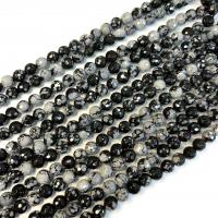 Snowflake Obsidian Bead, Round, polished, DIY Approx 38 cm 