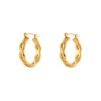 ステンレス　ダングル ピアス, 304ステンレススチール, 18Kゴールドメッキ, ファッションジュエリー & 女性用, 金色 売り手 ペア