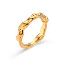 Edelstahl Fingerring, 304 Edelstahl, Vakuum-Ionen-Beschichtung, Modeschmuck & verschiedene Größen vorhanden & für Frau, goldfarben, verkauft von PC