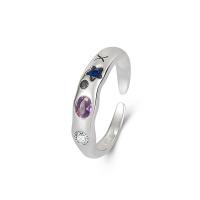 Bague en argent , Argent sterling 925, bijoux de mode & pavé de micro zircon & pour femme Vendu par PC