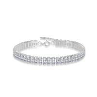 Pulseras de plata de cúbico zirconia, Plata de ley 925, con 1.18inch extender cadena, Joyería & micro arcilla de zirconia cúbica & para mujer, longitud:aproximado 6.29 Inch, Vendido por UD