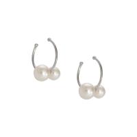 Argent sterling 925 Clip boucle d’oreille, avec Shell Pearl, Placage, bijoux de mode & pour femme, plus de couleurs à choisir, Vendu par paire