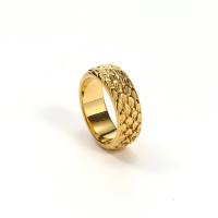 Anillo de dedo de acero Titanium de, Partículas de acero, Recubrimiento iónico al vacío, Joyería & unisexo & diverso tamaño para la opción, dorado, ring width 7.7mm, Vendido por UD