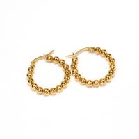 Stainless Steel Hoop Earring, Titanium Steel, Vacuum Ion Plating, fashion jewelry & for woman, golden 