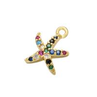 Cubic Zirconia Micro Pave Brass Pendant, gold color plated & DIY & micro pave cubic zirconia 