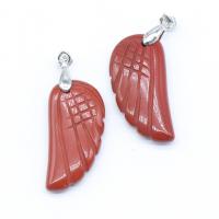 Gemstone Jewelry Pendant, with Iron, Wing Shape, DIY 