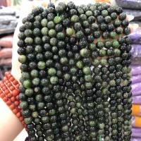 Single Gemstone Beads, Natural Stone, Round, DIY, green, 6mm Approx 38 cm 