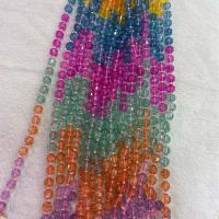 Plaqué Perles de verre, polygone, DIY & normes différentes pour le choix & facettes, couleurs mélangées Environ 38 cm, Vendu par brin