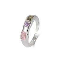 Bague en argent , Argent sterling 925, bijoux de mode & pavé de micro zircon & pour femme Vendu par PC