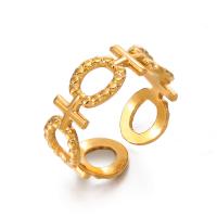 Edelstahl Fingerring, 304 Edelstahl, Vakuum-Ionen-Beschichtung, Modeschmuck & für Frau, goldfarben, inner diameter 17mm, verkauft von PC