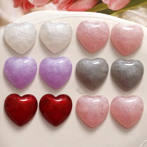 Mobile Phone DIY Decoration, Resin, Heart, polished 