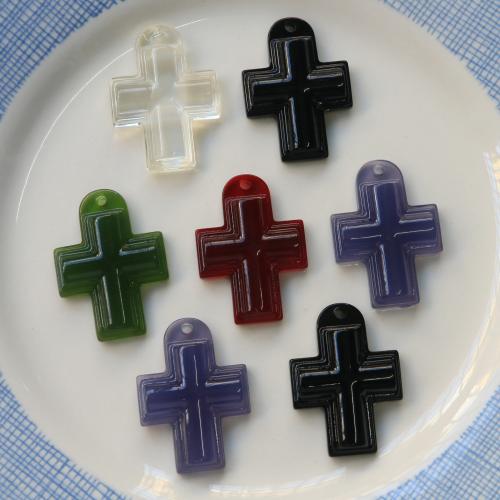 Resin Jewelry Pendant, Cross, polished, DIY 