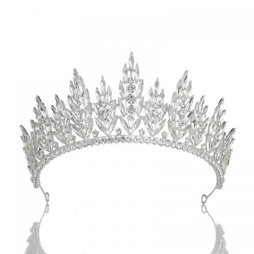 Bridal Tiaras, Zinc Alloy, fashion jewelry & for woman & with rhinestone, white 