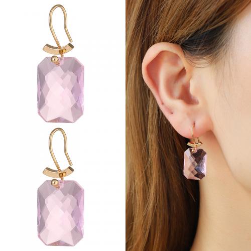 Crystal Drop Earring, Brass, with Crystal, plated, fashion jewelry [