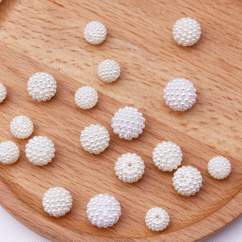 Perles en plastique ABS, Plastique ABS perle, Rond, DIY & normes différentes pour le choix, blanc Vendu par lot