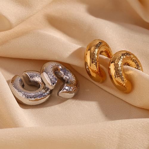 Stainless Steel Clip Earrings, 316L Stainless Steel, 18K gold plated, fashion jewelry & for woman 