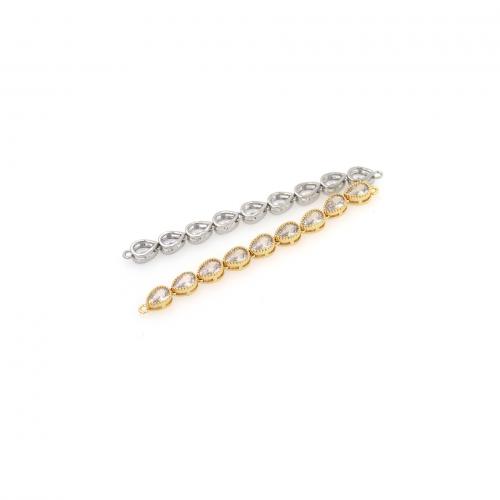 Cubic Zirconia Micro Pave Brass Connector, plated, DIY & micro pave cubic zirconia 