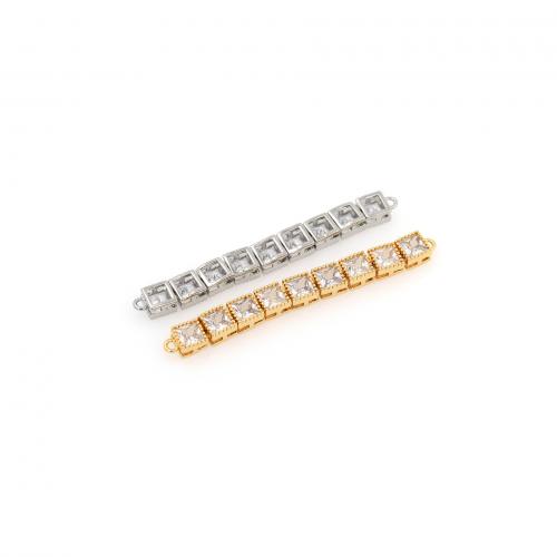 Cubic Zirconia Micro Pave Brass Connector, plated, DIY & micro pave cubic zirconia 